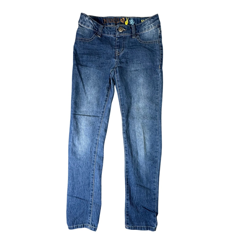 Mudd Y2K Girls Denim Jeggings Stretch Slim Fit Medium Wash Sz 8 Blue Streetwear